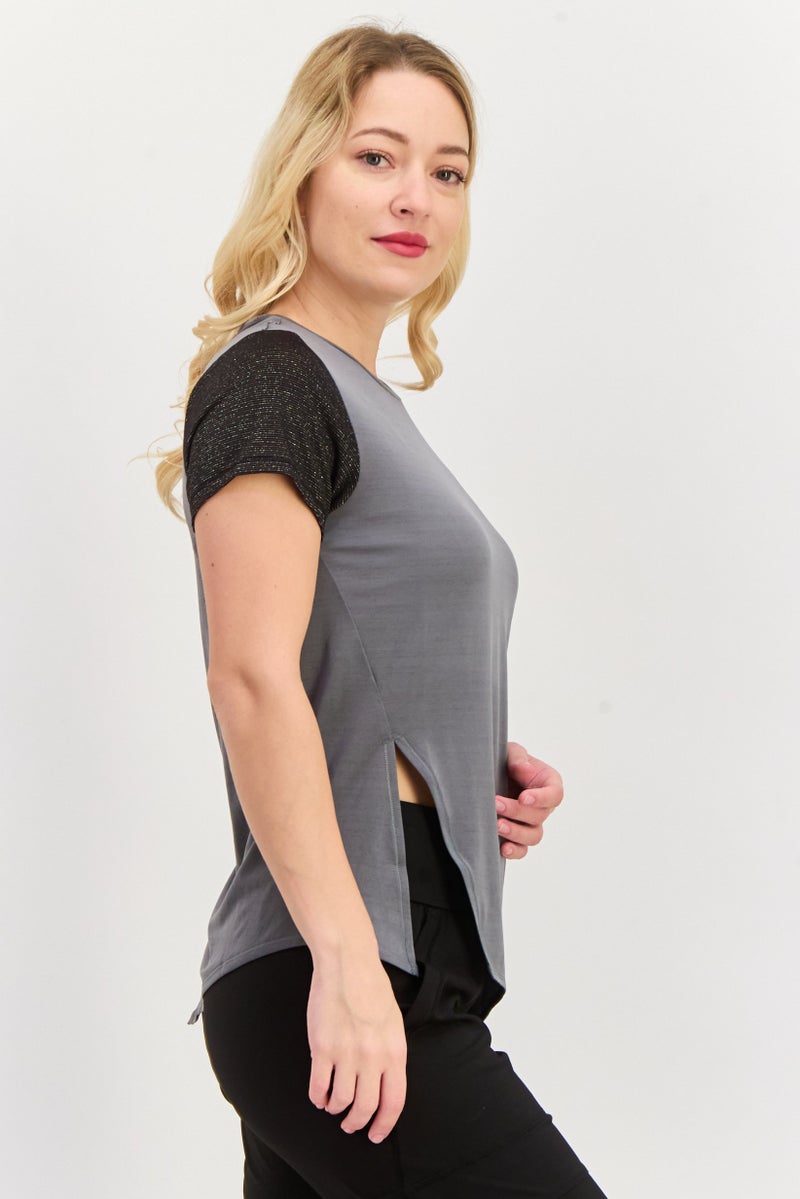 PUMA Women Regular Fit Short Sleeve Running Top, Grey - Image 2